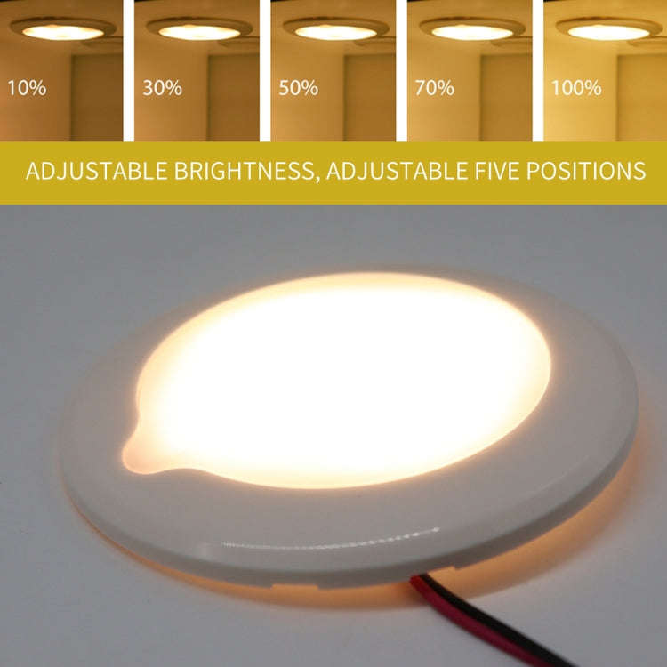 DC 9-30V 4.5W 3000-3300K IP67 Marine RV Dimmable 150mm LED Dome Light Ceiling Lamp, with Touch Co...