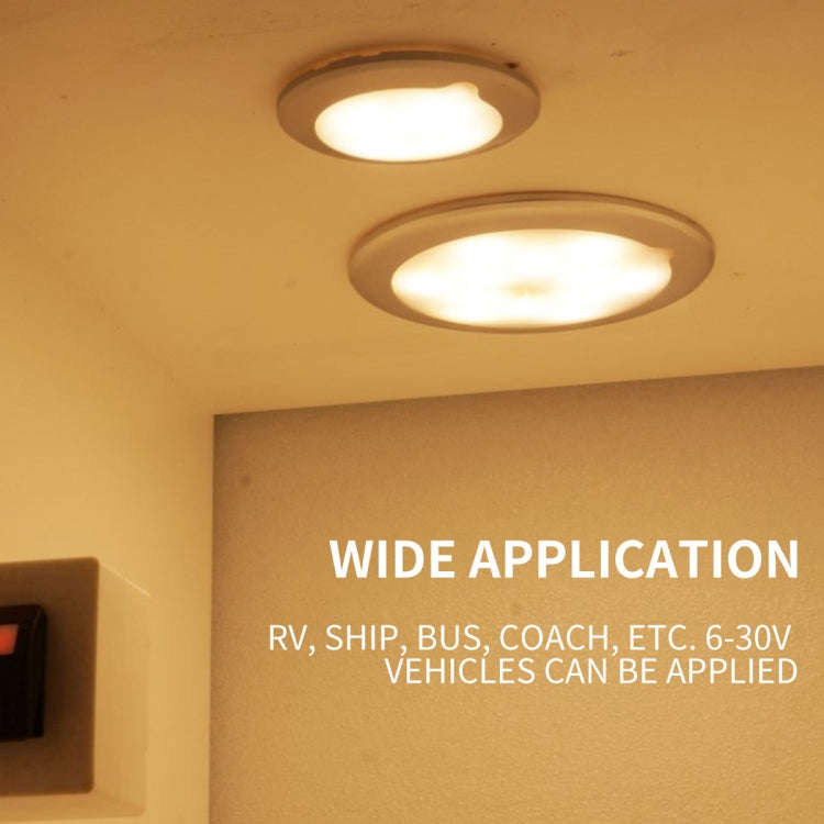 DC 9-30V 4.5W 3000-3300K IP67 Marine RV Dimmable 150mm LED Dome Light Ceiling Lamp, with Touch Co...