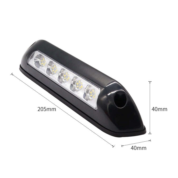 DC 12V 2.6W 6000K IP67 Marine RV Waterproof LED Stair Deck Dome Light Ceiling  Lamp, Black Shell ...