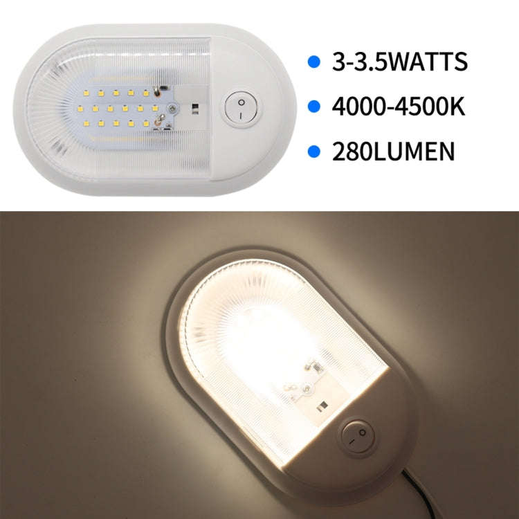 D4348 10-24V 3-3.5W 4000-4500K 280LM RV Yacht 24 PCS LED Lamps Dome Light Ceiling Lamp, with Inde...
