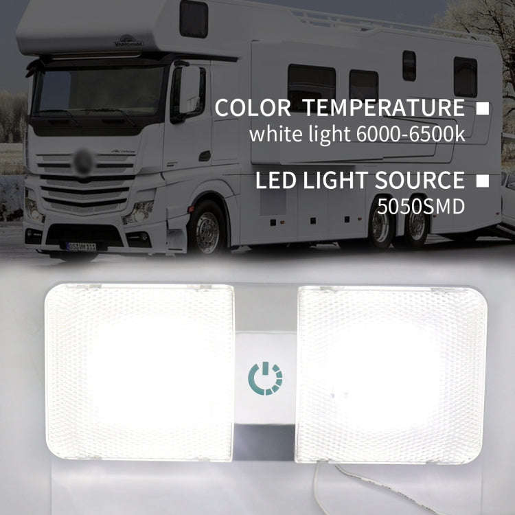 D4376D DC11-18V 6W 6000-6500K IP50 48LEDs SMD-5050 Marine RV Dimmable LED Dome Light Ceiling Lamp...