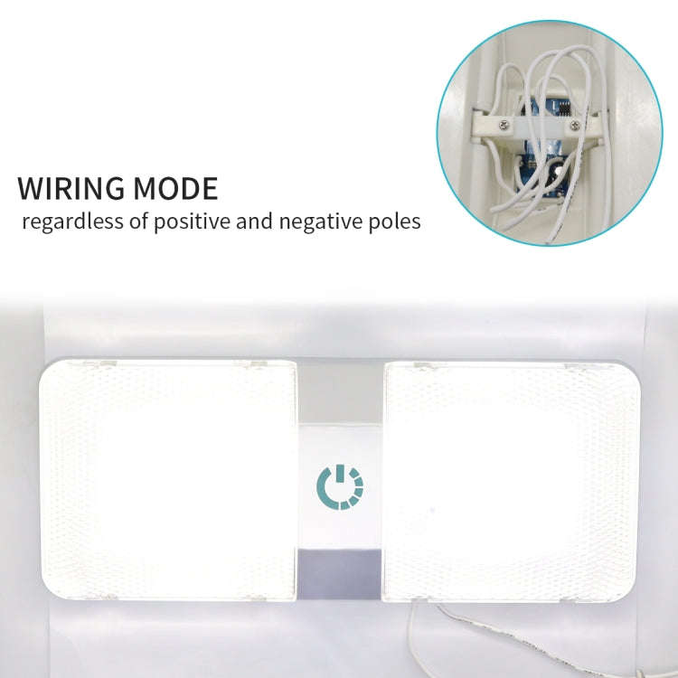 D4376D DC11-18V 6W 6000-6500K IP50 48LEDs SMD-5050 Marine RV Dimmable LED Dome Light Ceiling Lamp...