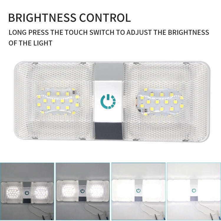D4376D DC11-18V 6W 6000-6500K IP50 48LEDs SMD-5050 Marine RV Dimmable LED Dome Light Ceiling Lamp...