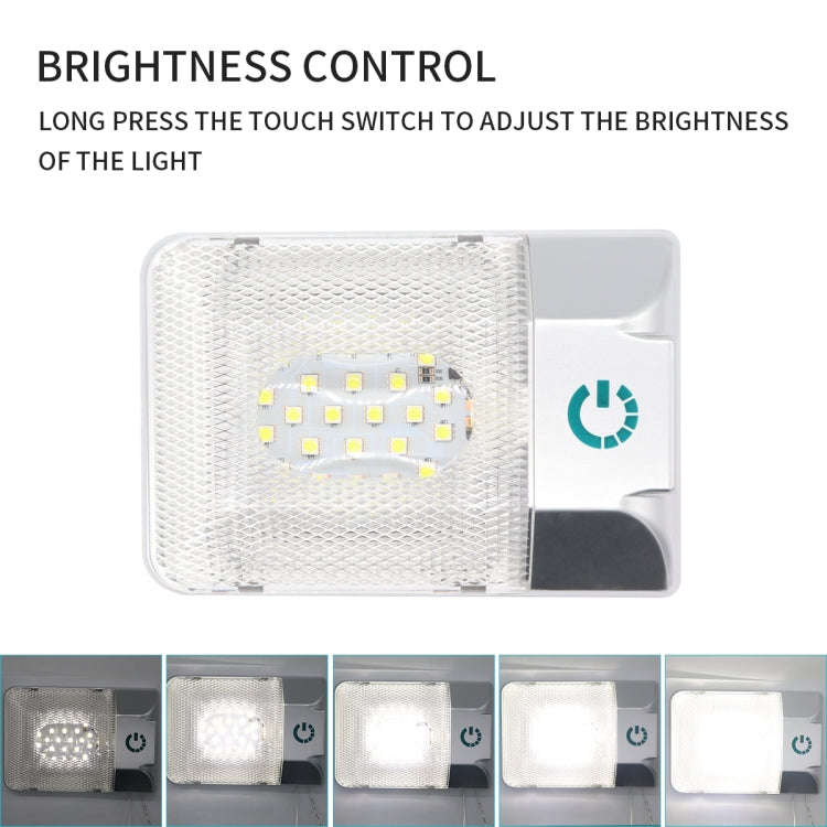D4376S DC11-18V 3.6W 6000-6500K IP50 24LEDs SMD-5050 Marine RV Dimmable LED Dome Light Ceiling La...