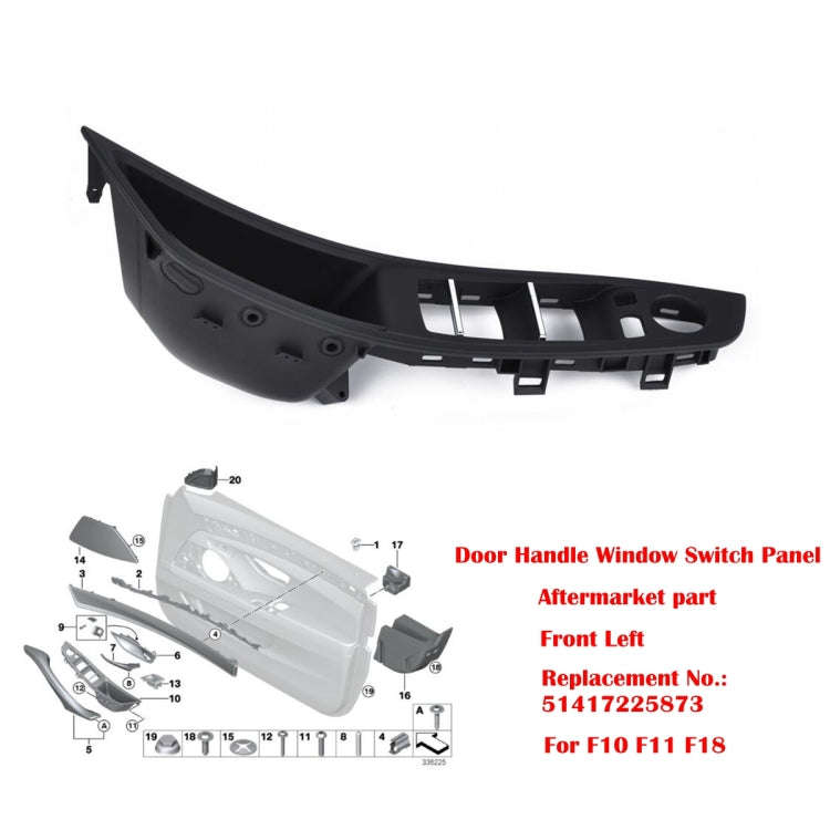 Door Left Front Handle Window Switch Panel 51417225875 for BMW 5 Series(Black)