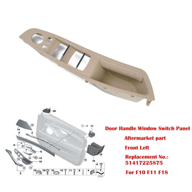 Door Left Front Handle Window Switch Panel 51417225875 for BMW 5 Series(Beige)