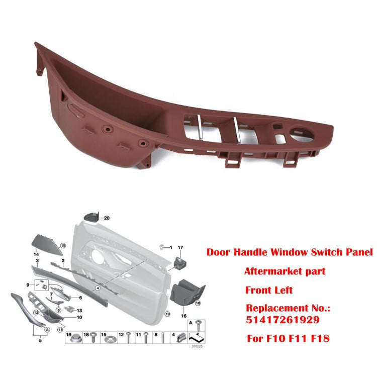 Door Left Front Handle Window Switch Panel 51417225875 for BMW 5 Series(Brown)