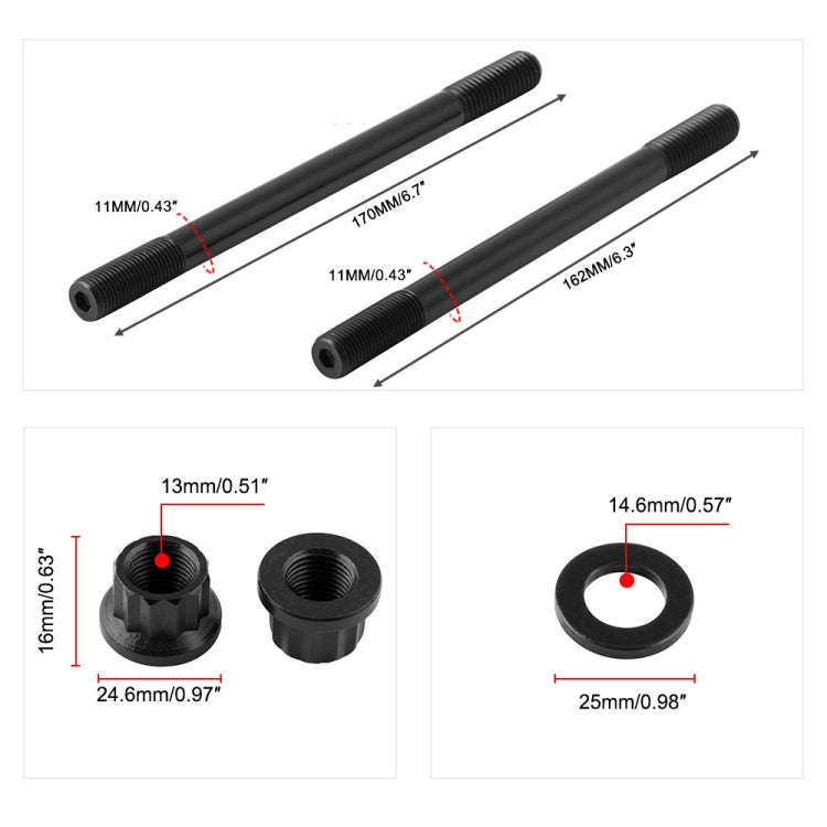 Car Cylinder Head Stud Kit for Dodge Cummins 24v Diesel 5.9L & 6.7L (1998-2018) (Black)