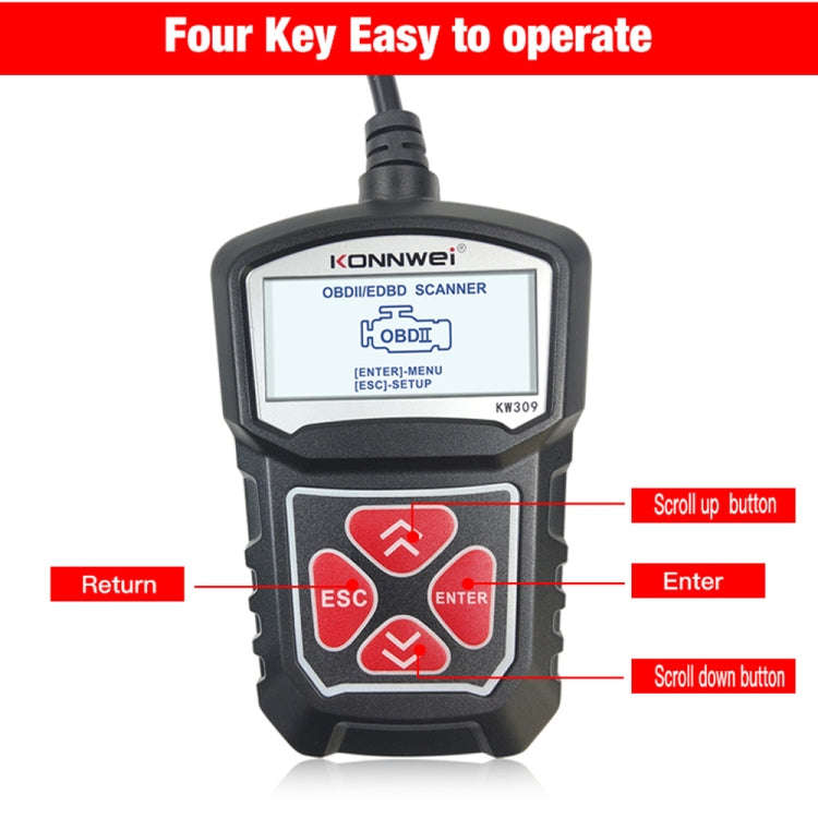 KONNWEI KW309 V309 V310 MS309 Code Reader OBD2 Scanner Diagnostic Tool(Black)