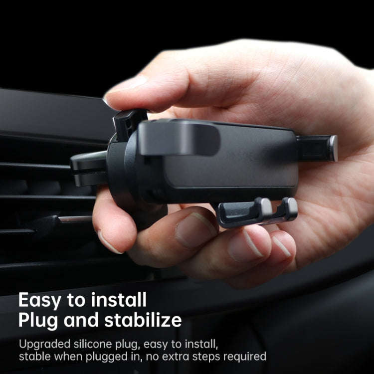 HAMTOD Pro Car Gravity Invisible Telescopic Mobile Phone Mount Holder (Obsidian Black)
