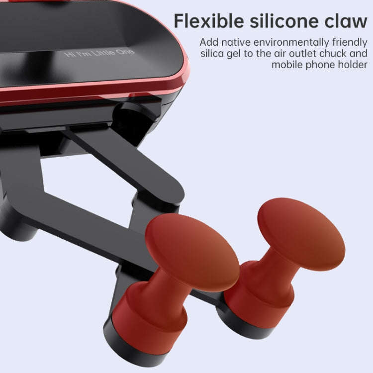 HAMTOD Little One Car Gravity Invisible Telescopic Mobile Phone Mount Holder (Silver)