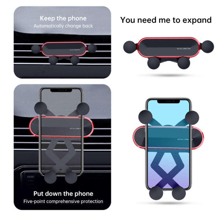 HAMTOD Little One Car Gravity Invisible Telescopic Mobile Phone Mount Holder (Silver)