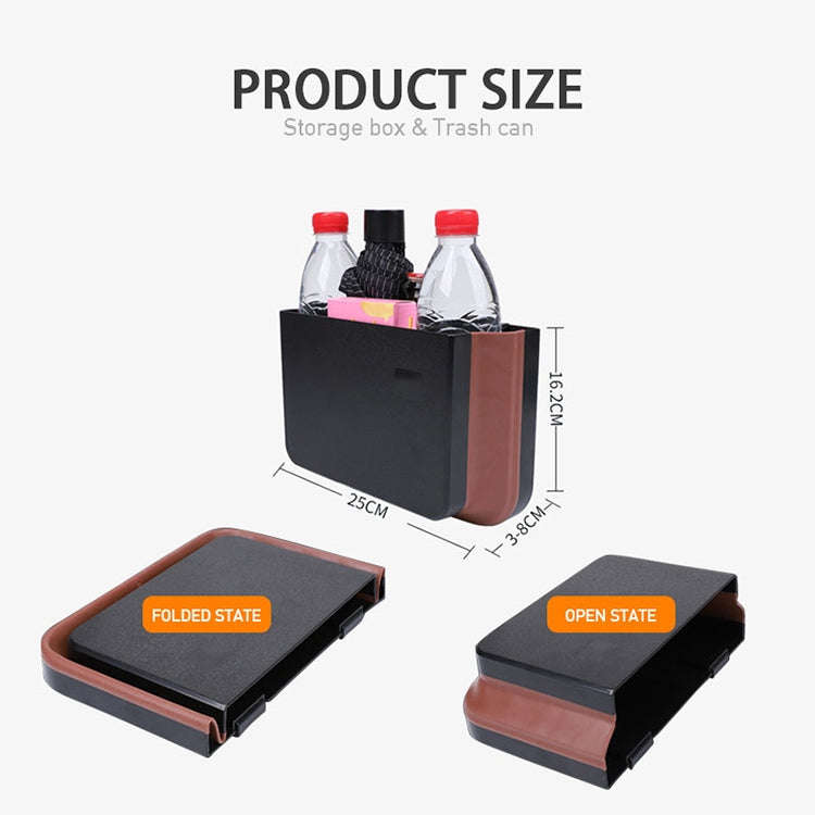929 Car Foldable Hanging Trash Can Storage Bin (Black)