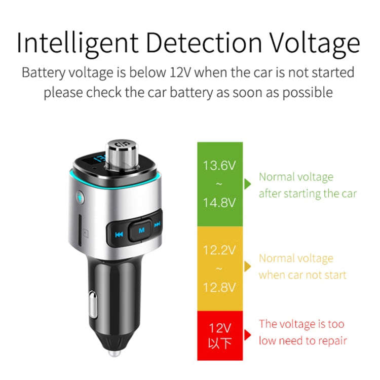 BC42 Bluetooth 5.0 Multi-function Car Colorful Atmosphere Lamp MP3 Player, Support TF Card & U Di...