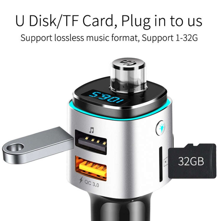 BC42 Bluetooth 5.0 Multi-function Car Colorful Atmosphere Lamp MP3 Player, Support TF Card & U Di...