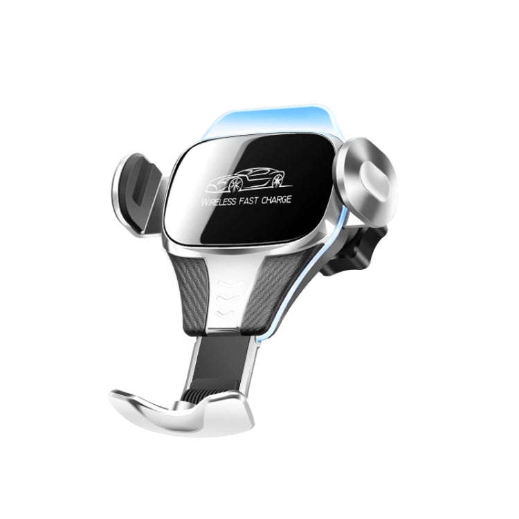 Car Air Outlet Induction Gravity Phone Wireless Charging Holder(Silver)