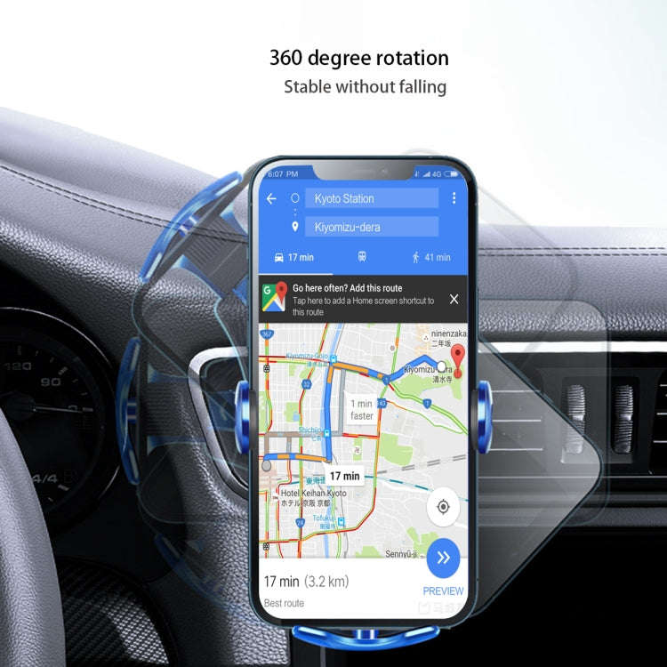 Car Air Outlet Induction Gravity Phone Wireless Charging Holder(Silver)