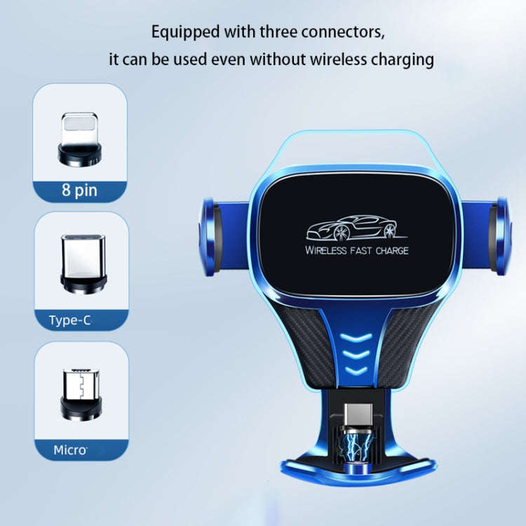 Car Air Outlet Induction Gravity Phone Wireless Charging Holder(Silver)