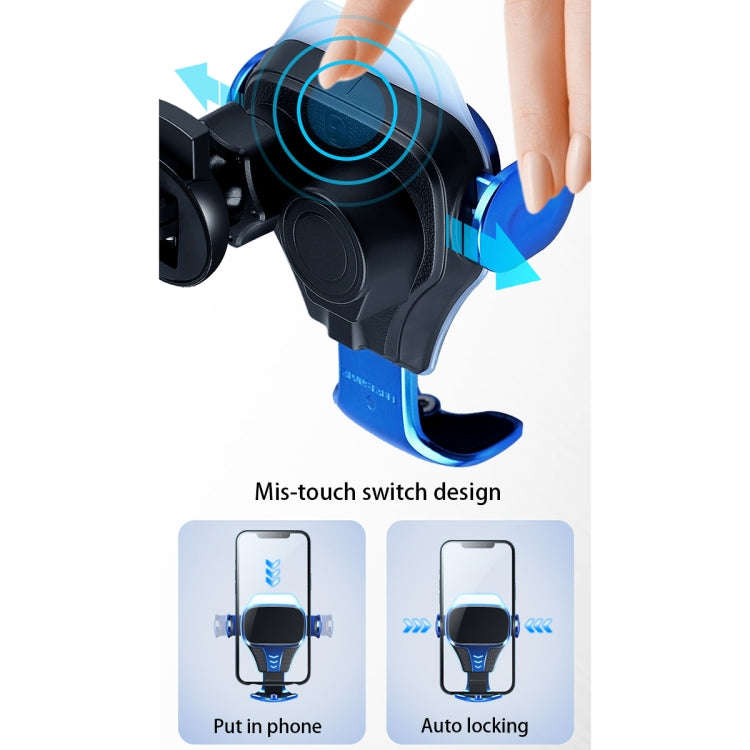 Car Air Outlet Induction Gravity Phone Wireless Charging Holder(Blue)