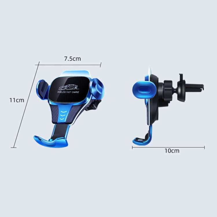 Car Air Outlet Induction Gravity Phone Wireless Charging Holder(Blue)