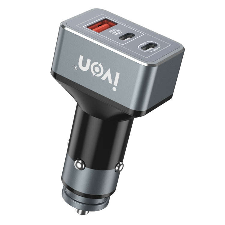 IVON CC43 45W PD 3.0 Dual USB-C / Type-C + QC 3.0 USB Port Square Car Charger