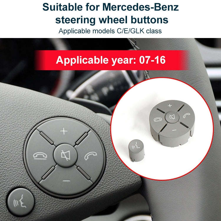 Car Left Side Steering Wheel Switch Buttons Panel for Mercedes-Benz W204 2007-2014, Left Driving(...