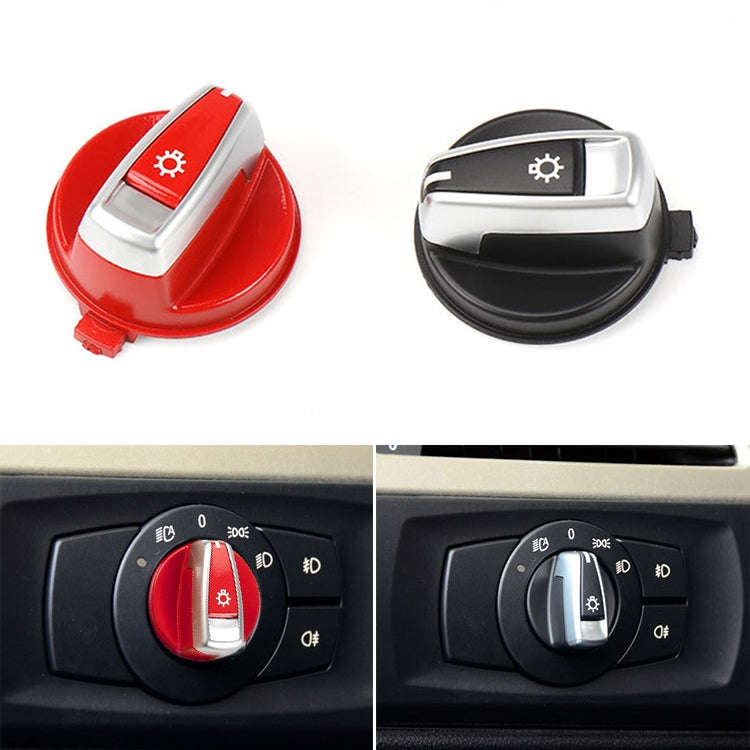 Car Headlight Switch Button Knob Cover Trim 6131 6932 796 for BMW X1 2009-2015, Left Driving (Black)