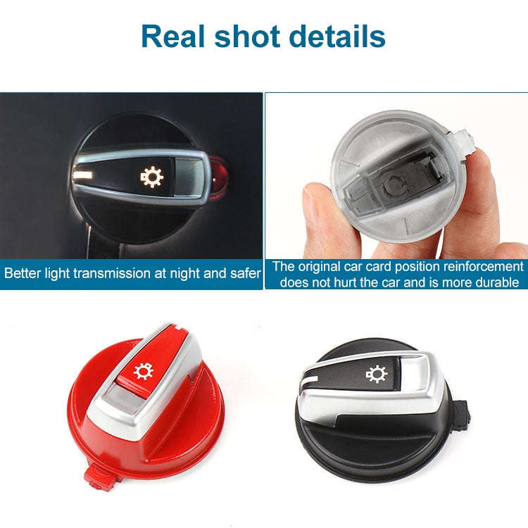 Car Headlight Switch Button Knob Cover Trim 6131 6932 796 for BMW X1 2009-2015, Left Driving (Black)