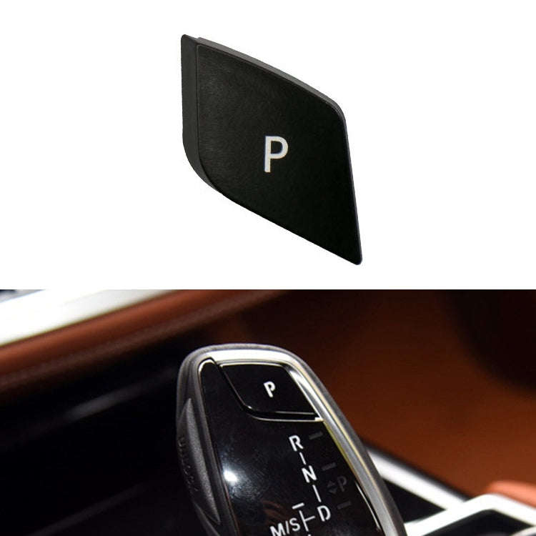 Car Gear Lever Auto Parking Button Letter P Cap for BMW G Chassis Series, Left Driving (Black)