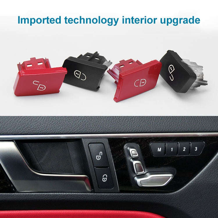 Car Left Side Door Lock Switch Buttons 2049058402 for Mercedes-Benz W204, Left Driving (Red)