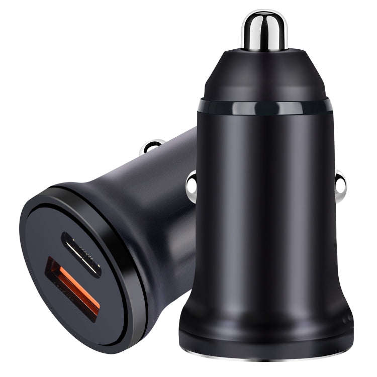 PD 20W USB-C / Type-C + QC 3.0 USB Interface Fast Charging Car Charger (Black)