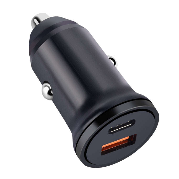 PD 20W USB-C / Type-C + QC 3.0 USB Interface Fast Charging Car Charger (Black)