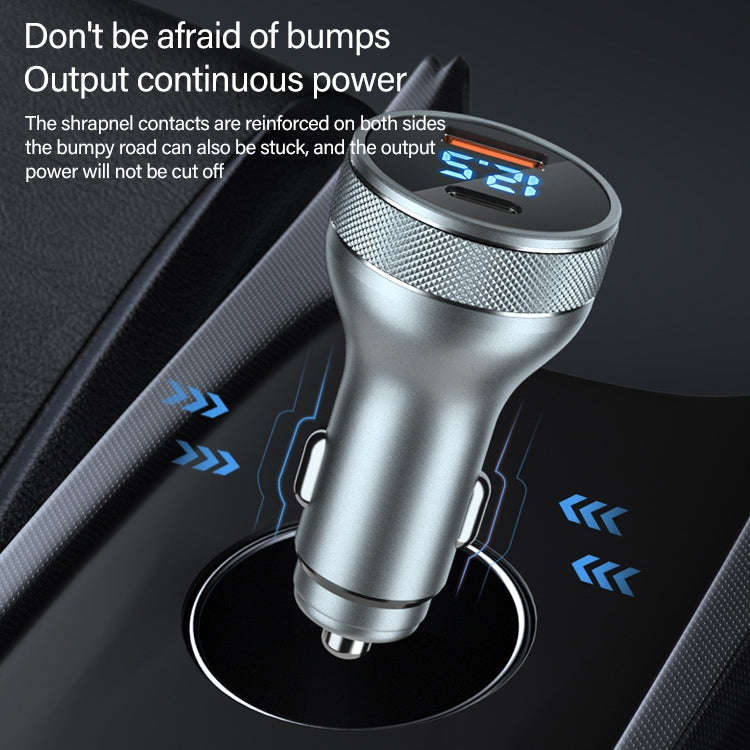ACC-568 PD 20W USB-C / Type-C + USB Digital Display Fast Charge Car Charger (Black)