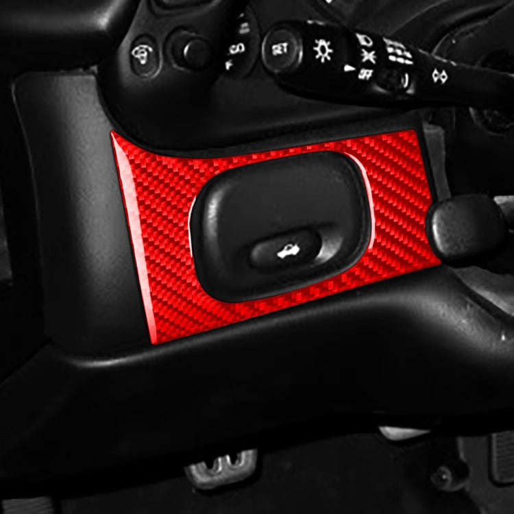 Carbon Fiber Car Headlight Switch Panel Sticker for Chevrolet Corvette C5 1998-2004, Left Drive(Red)