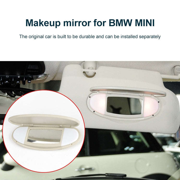 Car Sunshade Makeup Mirror Sun Visor for BMW mini R50R56, Left Driving (Beige)