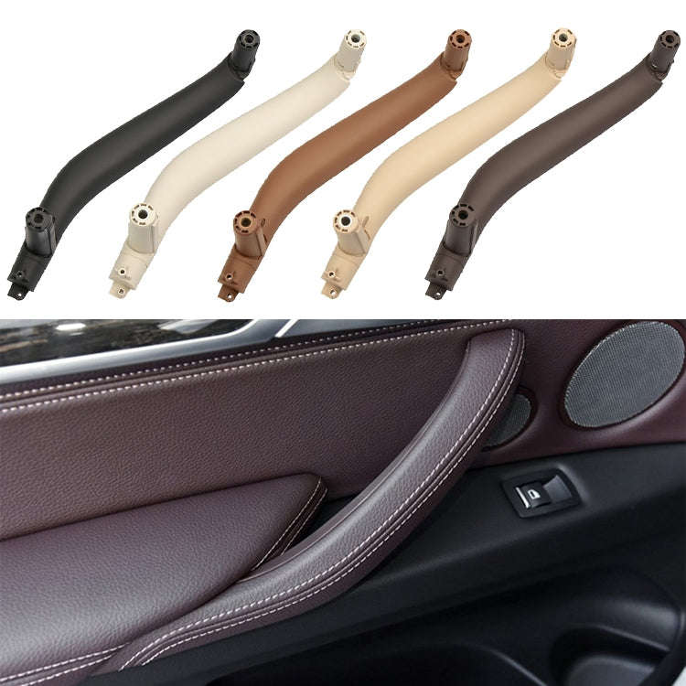 Car Left Side Inside Doors Handle Pull Trim Cover for BMW X5 / X6, Left Driving (Dark Coffee)