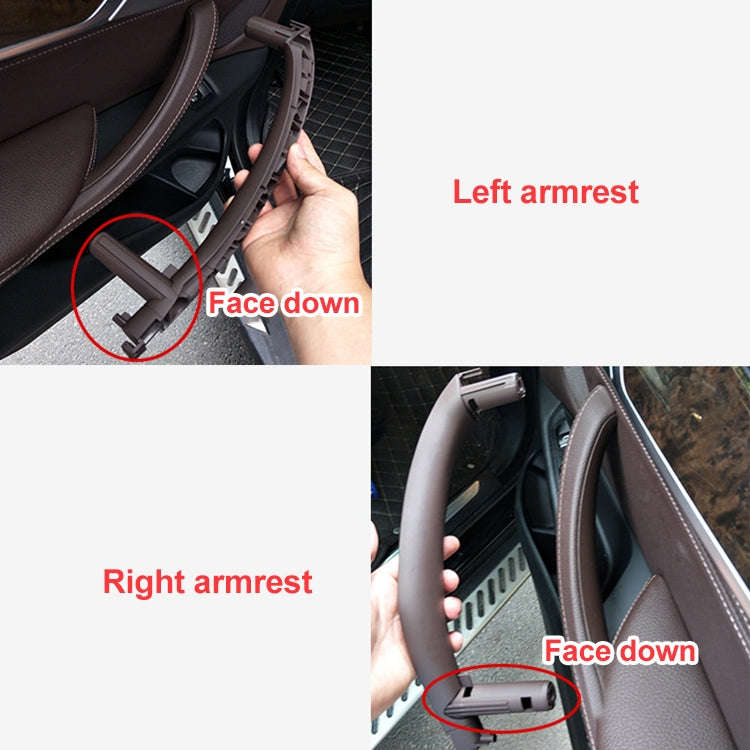 Car Left Side Inside Doors Handle Pull Trim Cover for BMW X5 / X6, Left Driving (Orange)