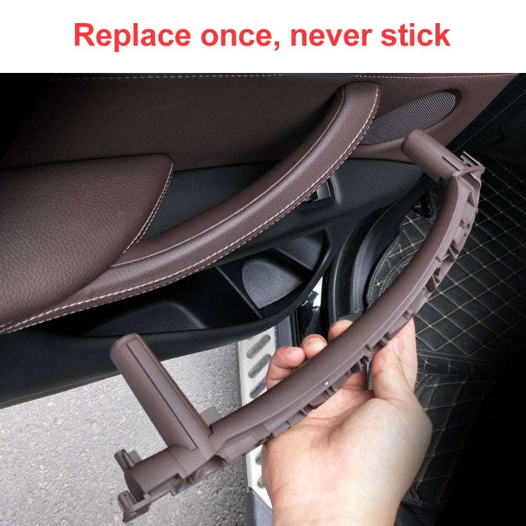 Car Left Side Inside Doors Handle Pull Trim Cover for BMW X5 / X6, Left Driving (Dark Coffee)