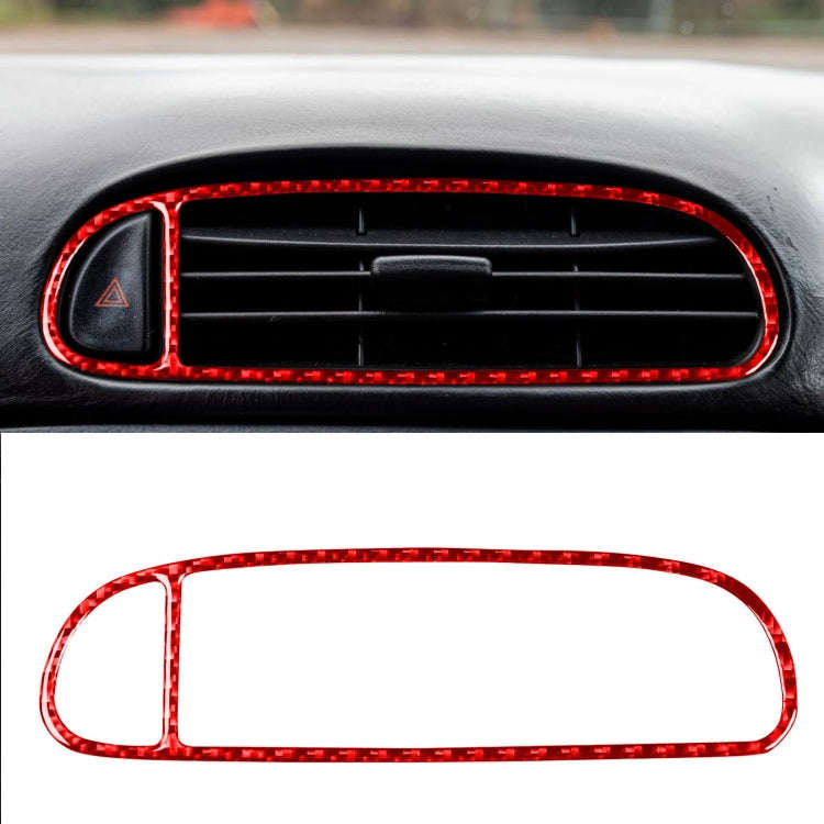 Carbon Fiber Car Air Outlet Sticker for Chevrolet Corvette C5 1998-2004, Left Drive(Red)