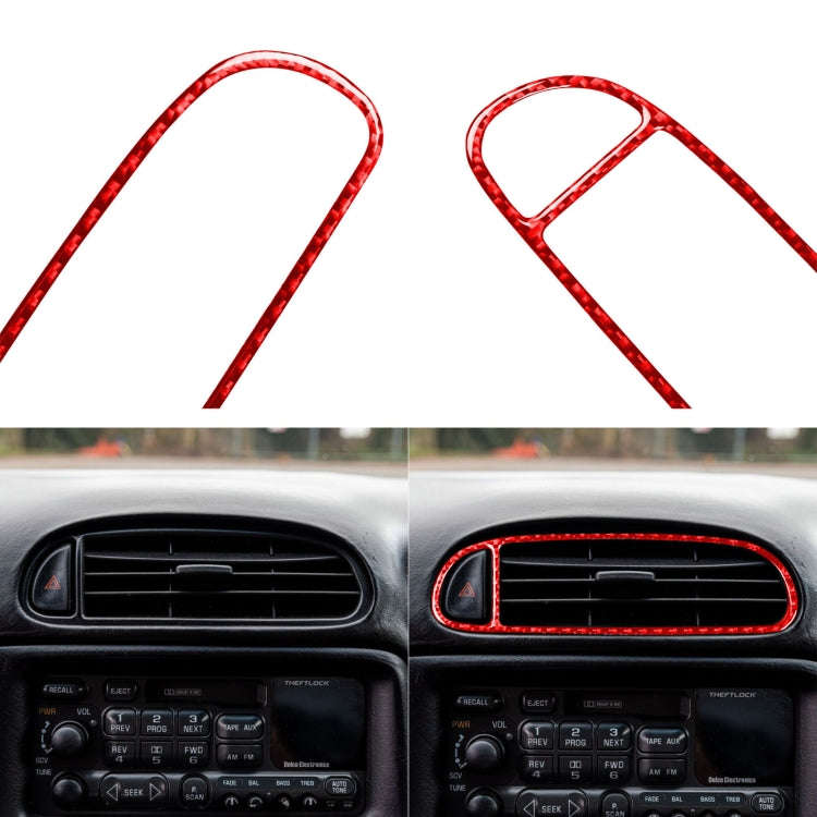 Carbon Fiber Car Air Outlet Sticker for Chevrolet Corvette C5 1998-2004, Left Drive(Red)