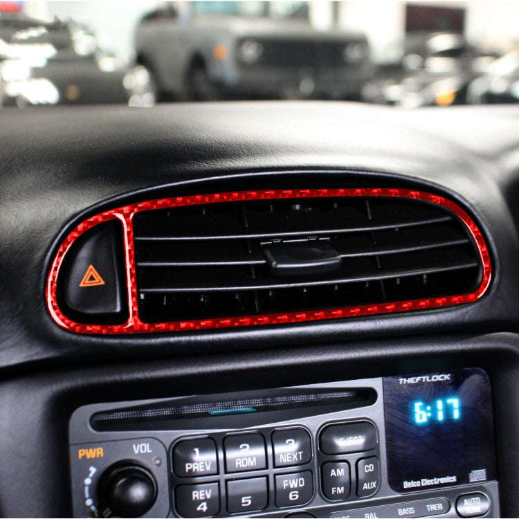Carbon Fiber Car Air Outlet Sticker for Chevrolet Corvette C5 1998-2004, Left Drive(Red)