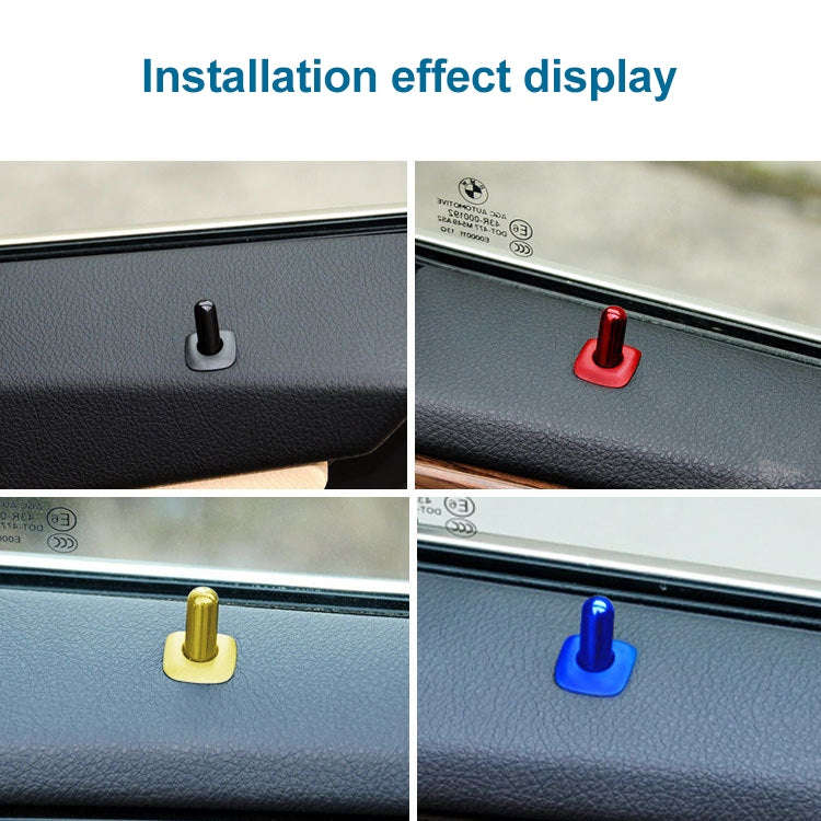 4 in 1 Car Door Latch Pin Door Screw Knob Cap Cover Trim for BMW F10, Left Driving (Red)