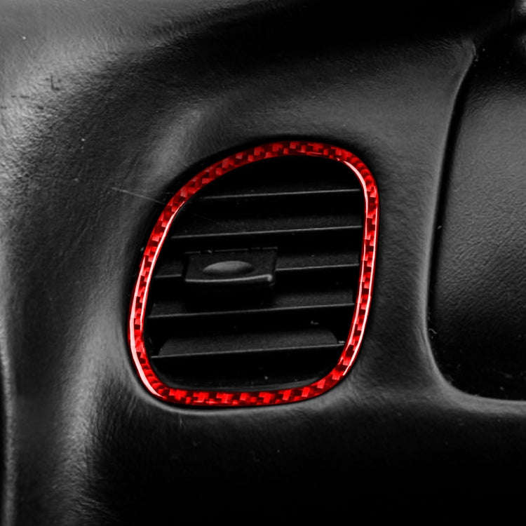 2 in 1 Carbon Fiber Car Front Passenger Seat Air Outlet Ring Sticker for Chevrolet Corvette C5 19...