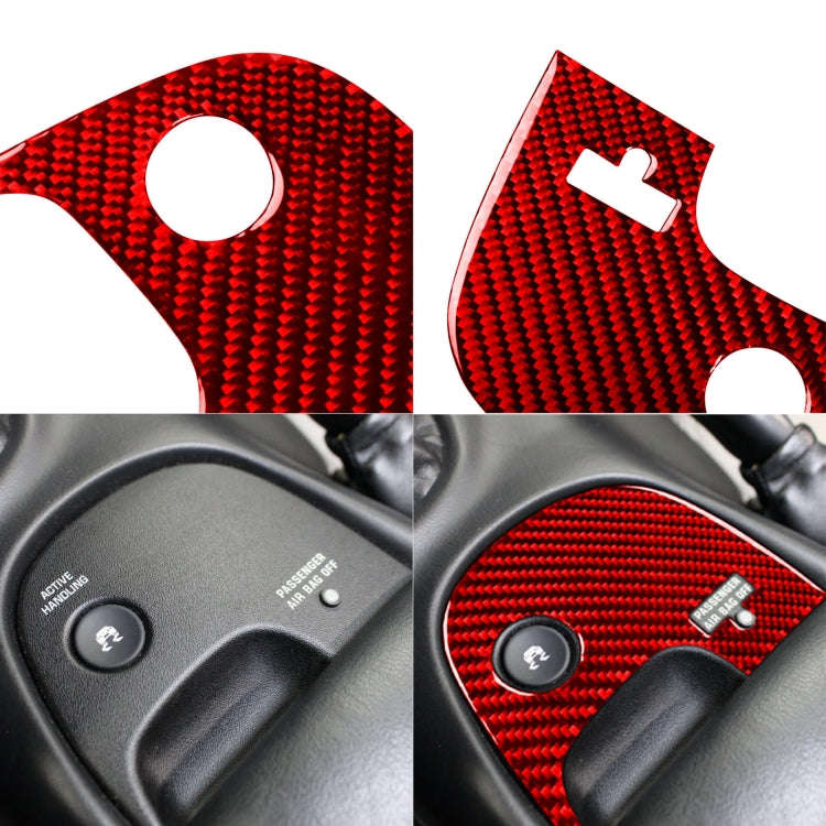 Carbon Fiber Car Lower Console Sticker for Chevrolet Corvette C5 2000-2004, Left Drive (Red)
