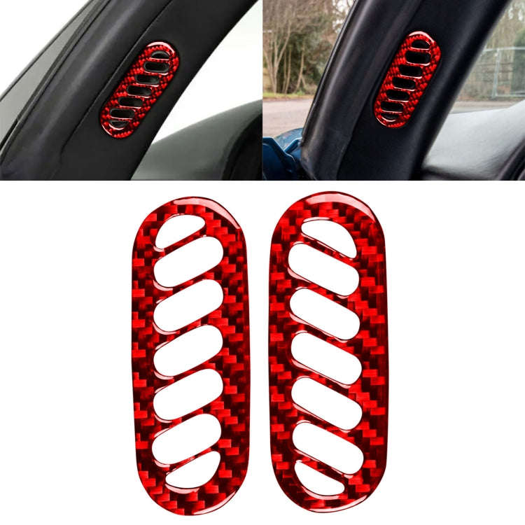 2 in 1 Car Carbon Fiber Sides Door A-pillar Air Outlet Sticker for Chevrolet Corvette C5 1998-200...