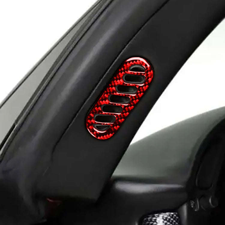 2 in 1 Car Carbon Fiber Sides Door A-pillar Air Outlet Sticker for Chevrolet Corvette C5 1998-200...