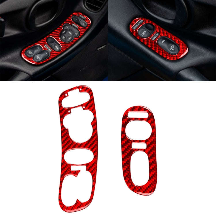 2 in 1 Car Carbon Fiber Door Control Panel Memory Seat Sticker Set for Chevrolet Corvette C5 1998...