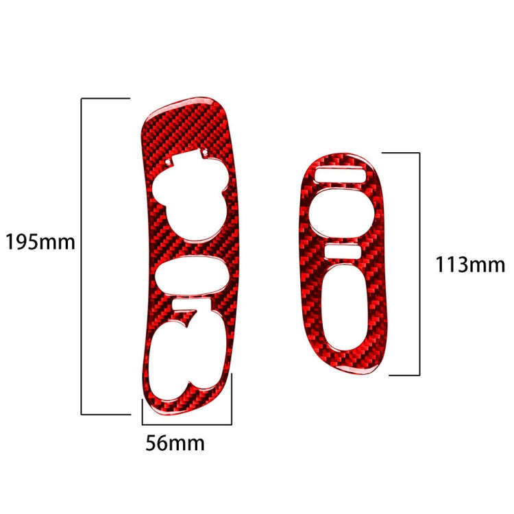 2 in 1 Car Carbon Fiber Door Control Panel  Sticker Set B for Chevrolet Corvette C5 1998-2004, Le...
