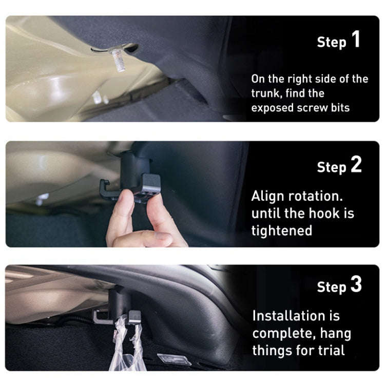 Car Trunk Grocery Bag Hook for Tesla Model 3(Black)