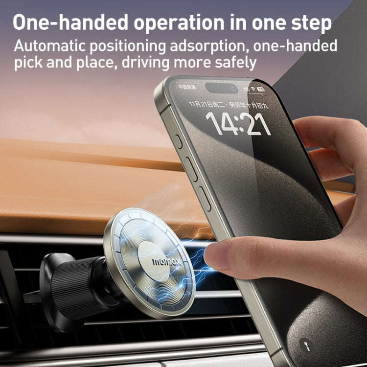 MOMAX MoVe Universal Transparent Magnetic Air Outlet Car Holder (Gold)